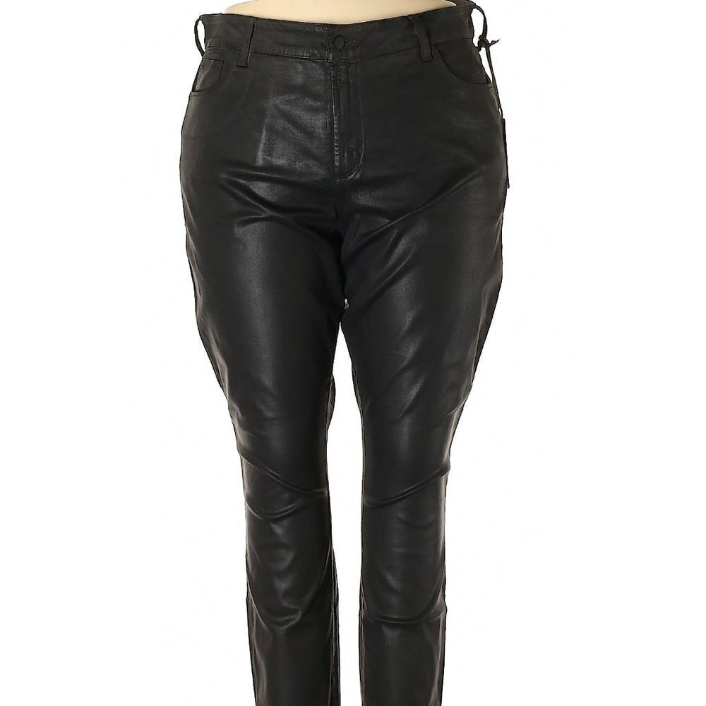 NYDJ Black "Leather Look" Jeans